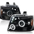 thumbnail image 1 of Spec-D Tuning Jet Black LED Dual Halo Projector Headlights Compatible with 2007-2014 Chevy Avalanche, Tahoe, Suburban 1500 2500, Left + Right Pair Headlamps Assembly, 1 of 6