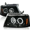 thumbnail image 1 of Spec-D Tuning Jet Black LED Halo Projector Headlights Compatible with 2004-2008 Ford F150, 2006-2008 Lincoln Mark LT, Left + Right Pair Headlamps Assembly, 1 of 6