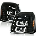 thumbnail image 1 of Spec-D Tuning Jet Black LED Halo Projector Headlights Compatible with 2007-2014 GMC Yukon, 2007-2014 GMC Yukon XL 1500, 2007-2014 GMC Yukon XL 2500, Left + Right Pair Headlamps Assembly, 1 of 5