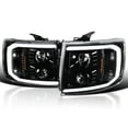 thumbnail image 1 of Spec-D Tuning Jet Black LED Light Tube Projector Headlights Compatible with 2007-2013 Chevy Silverado 1500 2500HD 3500HD, Left + Right Pair Headlamps Assembly, 1 of 6