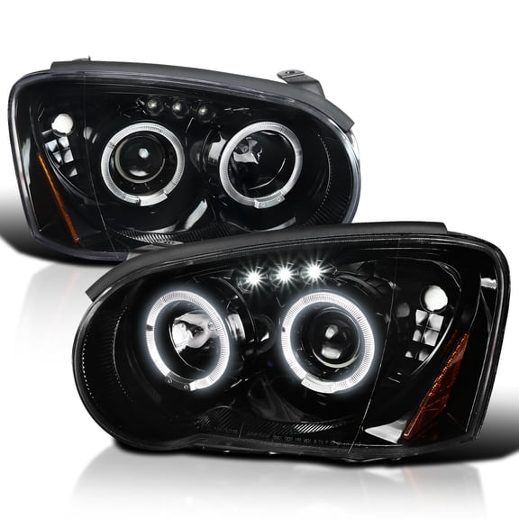 Spec-D Tuning Jet Black LED Projector Headlights Compatible with 2004-2005 Subaru Impreza RS/ WRX/ Outback/ STI, Left + Right Pair Headlamps Assembly