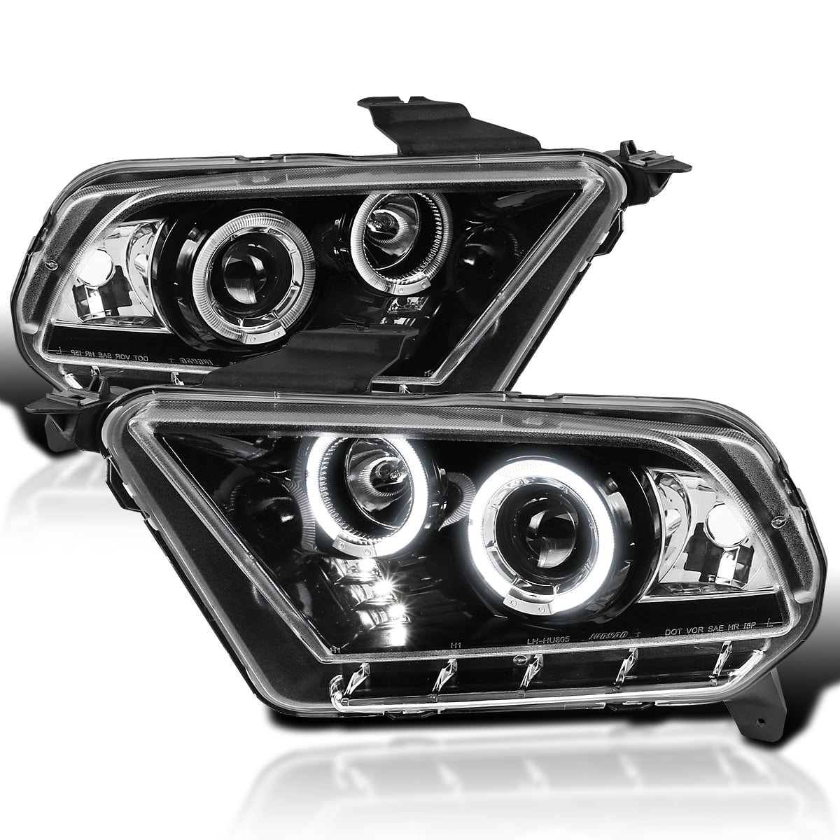 Spec-D Tuning Jet Black LED Projector Headlights Compatible with 2010 ...