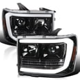 thumbnail image 1 of Spec-D Tuning Jet Black Projector Headlights w/ LED Tube Compatible with 2007-2013 GMC Sierra 1500, 2500HD, 3500HD, Left + Right Pair Headlamps Assembly, 1 of 5