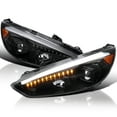 thumbnail image 1 of Spec-D Tuning Jet Black Projector Headlights w/ Sequential LED Signal Tube Compatible with 2015-2018 Ford Focus, Left + Right Pair Headlamps Assembly, 1 of 5