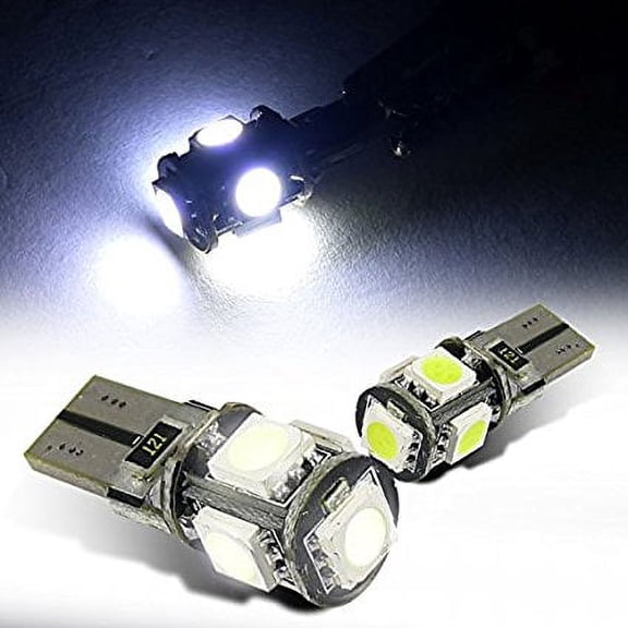 Spec-D Tuning LED-194CANWH-205 T10 5-Smd Canbus Led Light Bulbs Lamps White 2Pc Set 194 W5W Pair