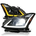 thumbnail image 1 of Spec-D Tuning Full LED Black Projector Headlights w/ Sequential Signal, DRL & Startup Animation Compatible with 2008-2013 Infiniti G37, 2014-2015 Q60, Left + Right Pair Headlamps Assembly, 1 of 7