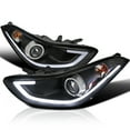 thumbnail image 1 of Spec-D Tuning Black LED Tube Projector Headlights Compatible with 2011-2013 Hyundai Elantra 4DR Sedan, 2013 Elantra 2DR Coupe, Left + Right Pair Headlamps Assembly, 1 of 6