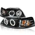 thumbnail image 1 of Spec-D Tuning Black LED Dual Halo Projector Headlights Compatible with 1999-2004 Ford Mustang, Left + Right Pair Headlamps Assembly, 1 of 5