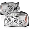 thumbnail image 1 of Spec-D Tuning LED Chrome Housing Clear Lens Projector Headlights Halo Compatible with 2001-2004 Nissan Frontier, Left + Right Pair Headlamps Assembly, 1 of 5