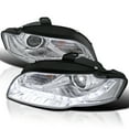 thumbnail image 1 of Spec-D Tuning LED Chrome Housing Clear Lens Projector Headlights Head Lamps Compatible with 2006-2008 Audi A4 All, Left + Right Pair Headlamps Assembly, 1 of 5