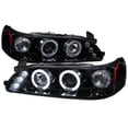 thumbnail image 1 of Spec-D Tuning LED Dual Halo Glossy Black Projector Headlights Compatible with 1993-1997 Toyota Corolla, Left + Right Pair Headlamps Assembly, 1 of 5