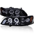 thumbnail image 1 of Spec-D Tuning LED Glossy Black Housing Smoke Lens Projector Headlights Compatible with 1998-2002 Honda Accord 2/4 Door, Left + Right Pair Headlamps Assembly, 1 of 5