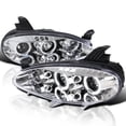 thumbnail image 1 of Spec-D Tuning LED Halo Chrome Housing Clear Lens Projector Headlights Compatible with 2001-2005 Mazda Miata MX-5, Left + Right Pair Headlamps Assembly, 1 of 7