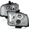 thumbnail image 1 of Spec-D Tuning LED Halo Chrome Housing Clear Lens Projector Headlights Compatible with 2005-2009 Ford Mustang, Left + Right Pair Headlamps Assembly, 1 of 8