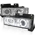 thumbnail image 1 of Spec-D Tuning LED Halo Chrome Projector Headlights Compatible with 1988-1998 Chevy/GMC C10 Pickup, C/K, Sierra, Silverado, Yukon, Suburban,Tahoe, Left + Right Pair Headlamps Assembly, 1 of 7