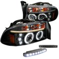 thumbnail image 2 of Black LED Dual Halo Projector Headlights For 2006-2010 Dodge Charger – Pair With H1 Bulbs 2 of 5