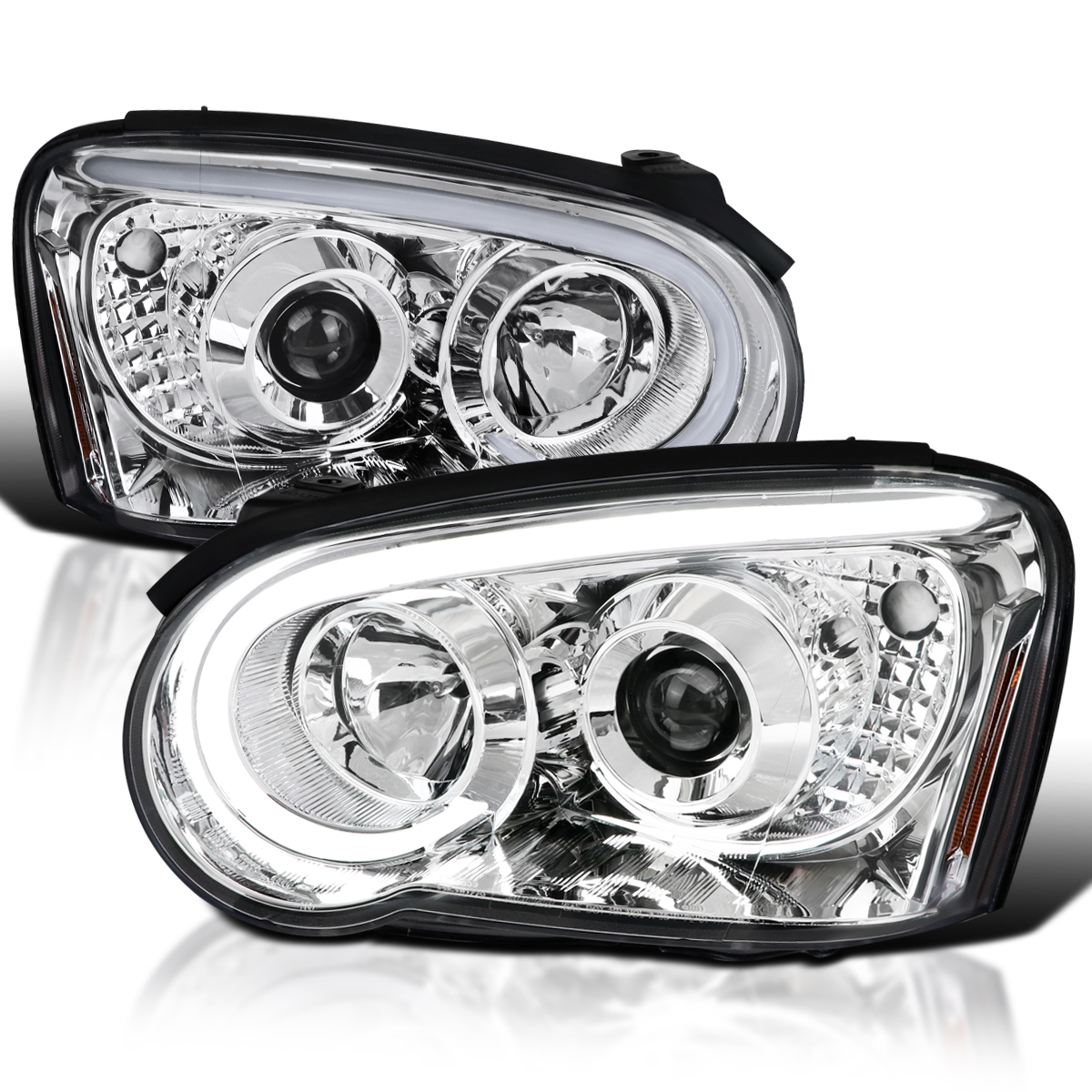 Spec-D Tuning LED Light Bar Chrome Housing Clear Lens Projector