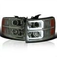 thumbnail image 1 of Spec-D Tuning LED Light Bar Smoke Lens Projector Headlights Compatible with 2007-2013 Chevy Silverado 1500, 2007-2014 Chevy Silverado 2500HD / 3500HD, Left + Right Pair Headlamps Assembly, 1 of 5