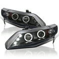 thumbnail image 1 of Spec-D Tuning LED Projector Headlights Black Compatible with 2006-2011 Honda Civic 4 Door Sedan, Left + Right Pair Headlamps Assembly, 1 of 6