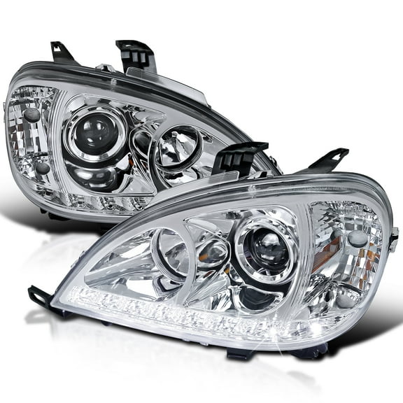 Spec-D Tuning LED Projector Headlights Compatible with 2002-2005 Mercedes-Benz W163 ML350 ML500 ML55 ML-Class, Left + Right Pair Headlamps Assembly