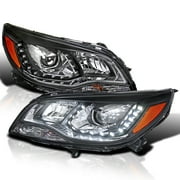 Spec-D Tuning LED Projector Headlights Head Lamps Black Compatible with 2013-2015 Chevy Malibu, Left + Right Pair Headlamps Assembly