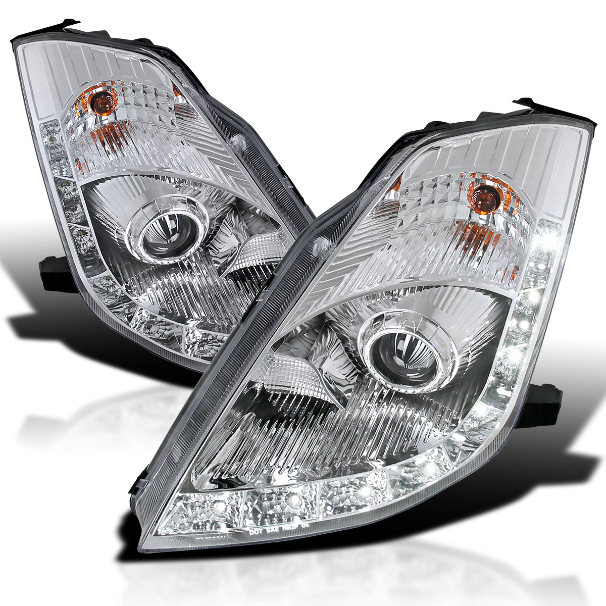 Spec-D Tuning LED Signal Chrome Projector Headlights Compatible with