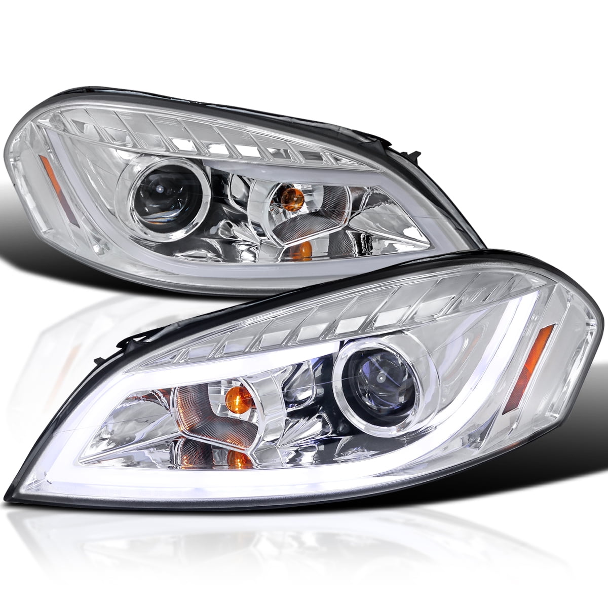 2006-2013 Chevrolet Impala / 2014-2016 Impala Limited / 2006-2007 Monte  Carlo Factory Style Crystal Headlights w/ Amber Reflectors (Matte Black  Housing/Clear Lens) - K2 Motor, image size:1200x1200