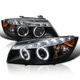 thumbnail image 1 of Spec-D Tuning LED Strip Black Projector Headlights Compatible with 2006-2008 BMW E90 3-Series 4 Door Sedan, Left + Right Pair Headlamps Assembly, 1 of 6