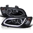 thumbnail image 1 of Spec-D Tuning LED Strip Light Bar Black Smoke Projector Headlights Compatible with 2008-2009 Pontiac G8, Left + Right Pair Headlamps Assembly, 1 of 7