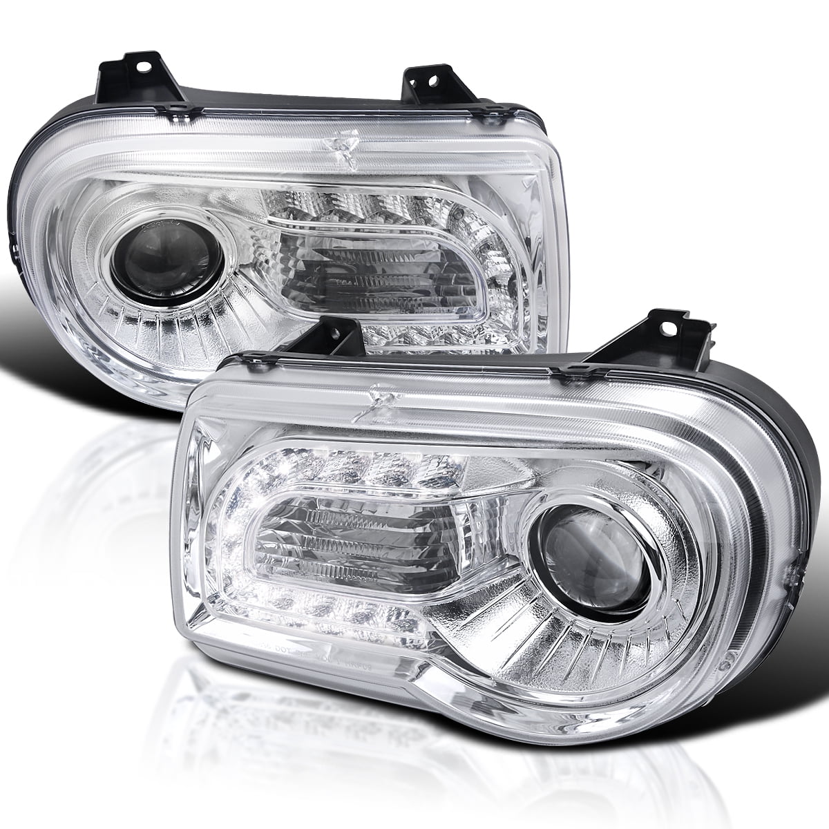 Spec-D Tuning LED Strip Projector Headlights Compatible with 2005
