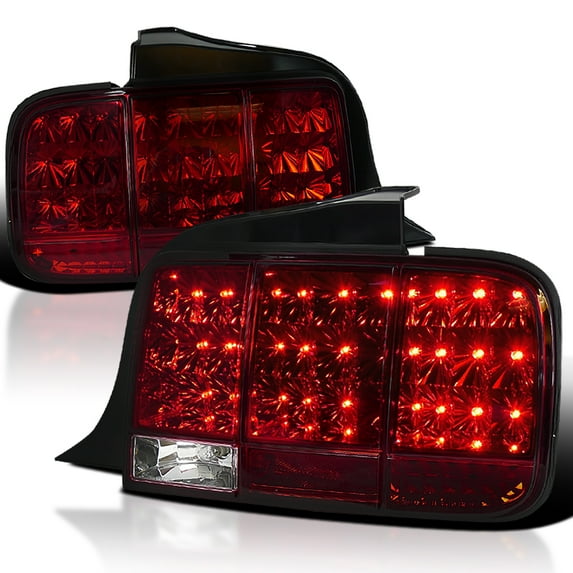 Spec-D Tuning LED Tail Stop Lights Sequential Red Compatible with 2005-2009 Ford Mustang, Left + Right Pair Assembly