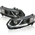 thumbnail image 1 of Spec-D Tuning LED Tube Projector Headlights Black Compatible with 2006-2011 Honda Civic 2-Door Coupe Left + Right Pair Headlamps Assembly, 1 of 7