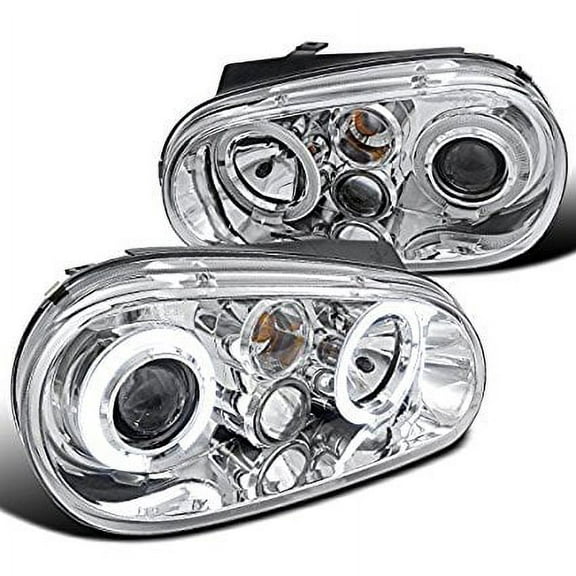 Spec-D Tuning LHP-GLF99-TM Volkswagon Golf MK4 Dual Halo Chrome Projector Headlights