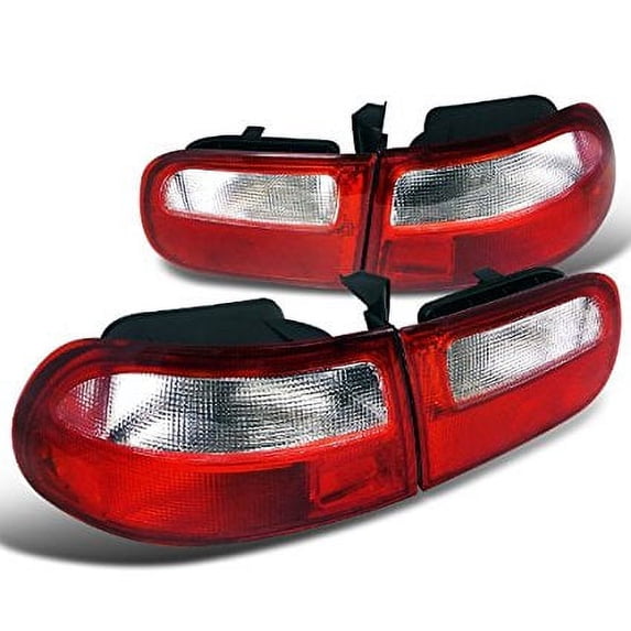 Spec-D Tuning LT-CV923RPW-RS Honda Civic 3Dr Hatchback Rear Red/Clear Tail Brake Lights Pair