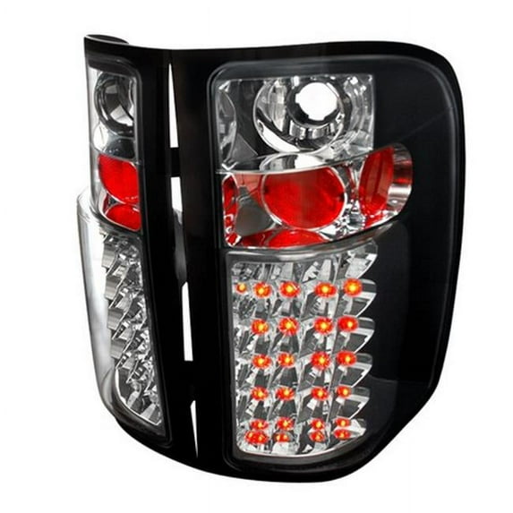 Spec-D Tuning LT-SIV07JMLED-TM LED Tail Lights for 07 to 11 Chevrolet Silverado, Black - 10 x 21 x 27 in.
