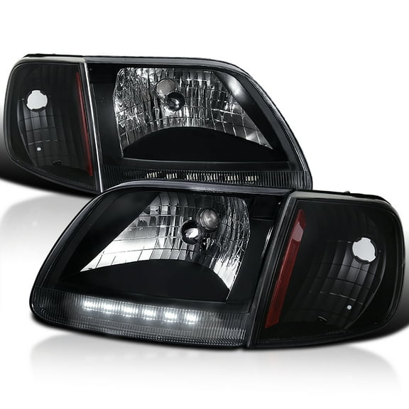 Spec-D Tuning Led Head Lights + Corner Lights Turn Signal Lamp Comopatible with 1997-2003 Ford F150 Left + Right Pair