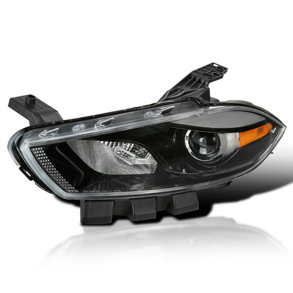 Spec-D Tuning Left Driver Side Black Projector Headlight Compatible with 2013-2016 Dodge Dart
