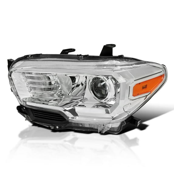 Spec-D Tuning Left Driver Side Chrome Projector Headlight Compatible with 2016-2022 Toyota Tacoma with factory LED daytime running lights