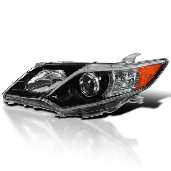 Spec-D Tuning Left Driver Side Glossy Black Projector Headlight Compatible with 2012-2014 Toyota Camry