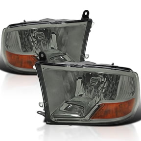 Spec-D Tuning Light Smoke Headlights Compatible with 2009-2018 Dodge RAM 1500/2500/3500 L+R Pair Head Light Lamp Assembly