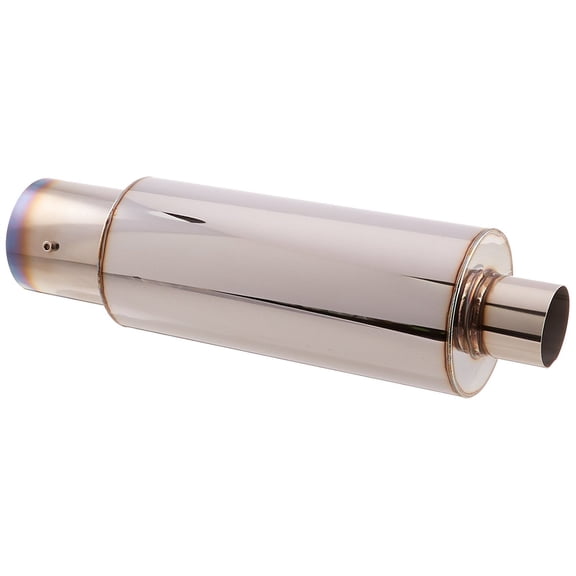 Spec-D Tuning MF-RS310T N1 4" Burnt Tip Muffler Exhaust 2.5" Inlet Universal with Removable Silencer (B-Tip; 4 Inch)