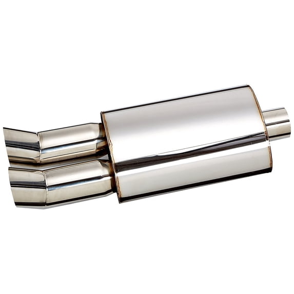 Spec-D Tuning MF-RS3DTM Universal Fitment Dtm Style Dual Tip Muffler Stainless Steel
