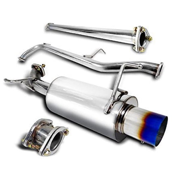 Spec-D Tuning MFCAT2-ACD982T-SD Honda Accord 4Cyl Titanium Burnt Tip Catback Exhaust Muffler