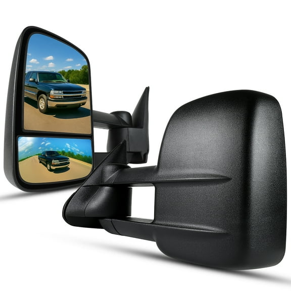 Spec-D Tuning Manual Extend Towing Tow Side Mirrors Compatible with 1999-2006 Chevy Silverado GMC Sierra 1500 2500HD 3500HD Left + Right Pair