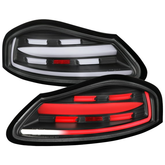 Spec-D Tuning Full LED Black Sequential Tail Lights Compatible with 1997-2004 Porsche Boxster (986), Left + Right Pair Assembly