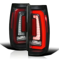 Spec-D Tuning Matte Black Tail Lights w/Red LED Sequential Turn Signals and Startup Animation Compatible with 2007-2014 Chevy Tahoe, Suburban, GMC Yukon/Denali/XL, Left Right Pair Assembly