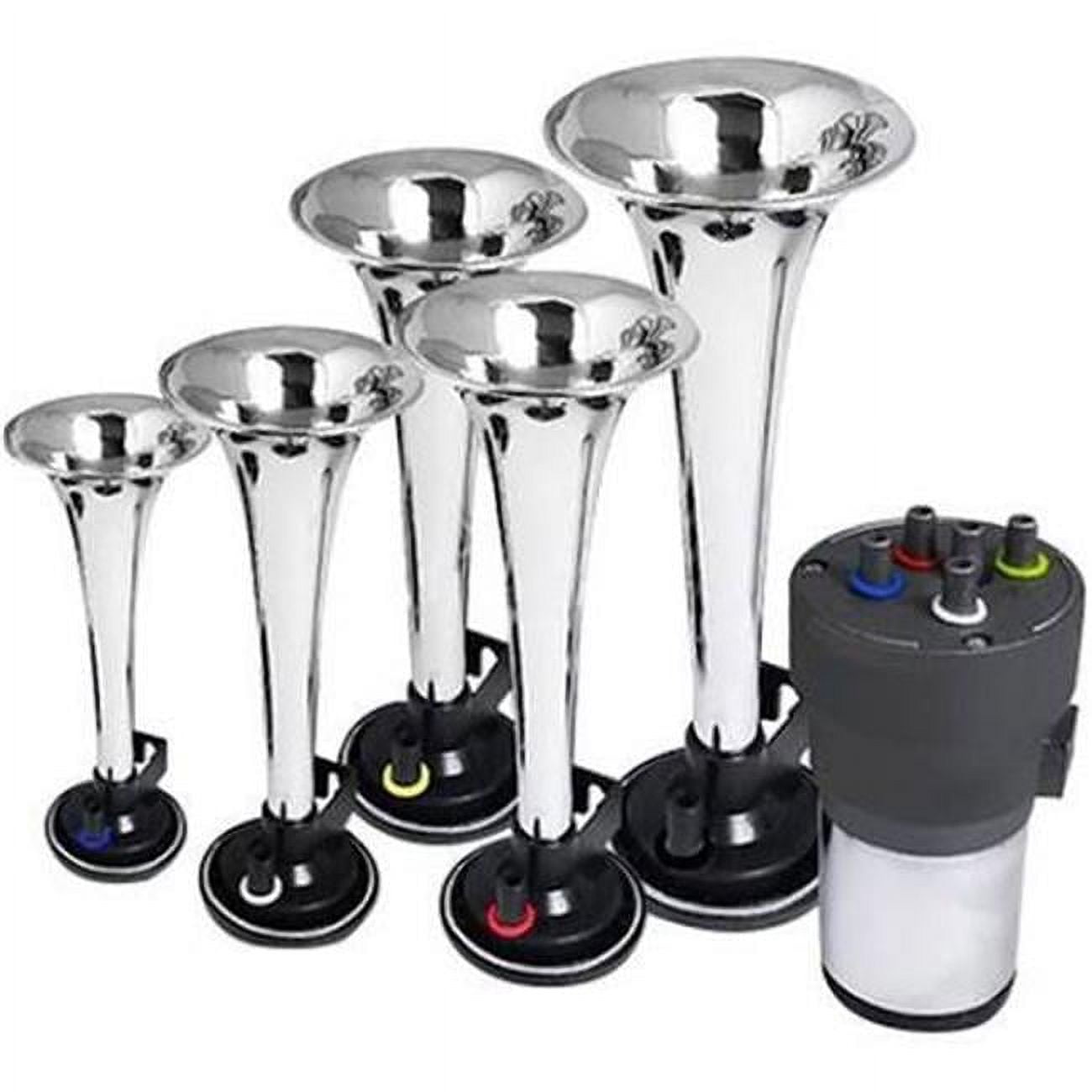 SpecD Tuning Music Air Horn, Chrome 110 dB 12V Compressor