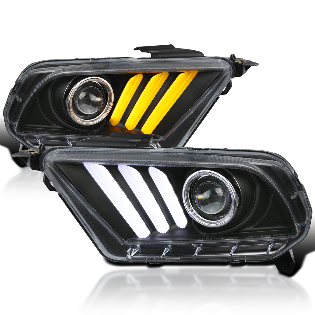 Carpartsinnovate Smoke LED Sequential Headlights For 2015-2017 Mustang – HID/Xenon Projector