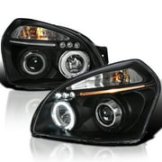 Spec-D Tuning Projector Headlights Black Compatible with 2005-2009 Hyundai Tucson All Modles, Left + Right Pair Headlamps Assembly