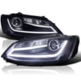 thumbnail image 1 of Spec-D Tuning Projector Headlights Black W/ LED Light Bar Compatible with 2011-2018 VW Jetta, Left + Right Pair Headlamps Assembly, 1 of 6